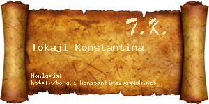 Tokaji Konstantina névjegykártya